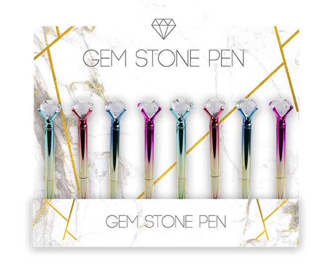 Iridescent Gem Stone Pen - Click Image to Close