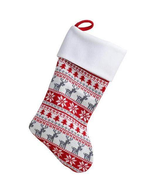Deluxe Plush Classic Nordic Christmas Stocking 40cm X 25cm - Click Image to Close