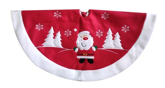 Deluxe Plush Red Santa Christmas Tree Skirt - Click Image to Close