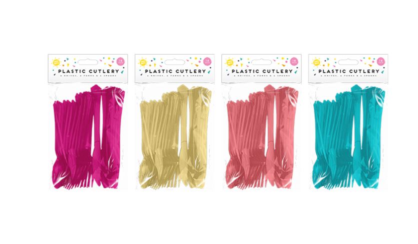 Coloured Plastic Cutlery 18 Pack - Click Image to Close