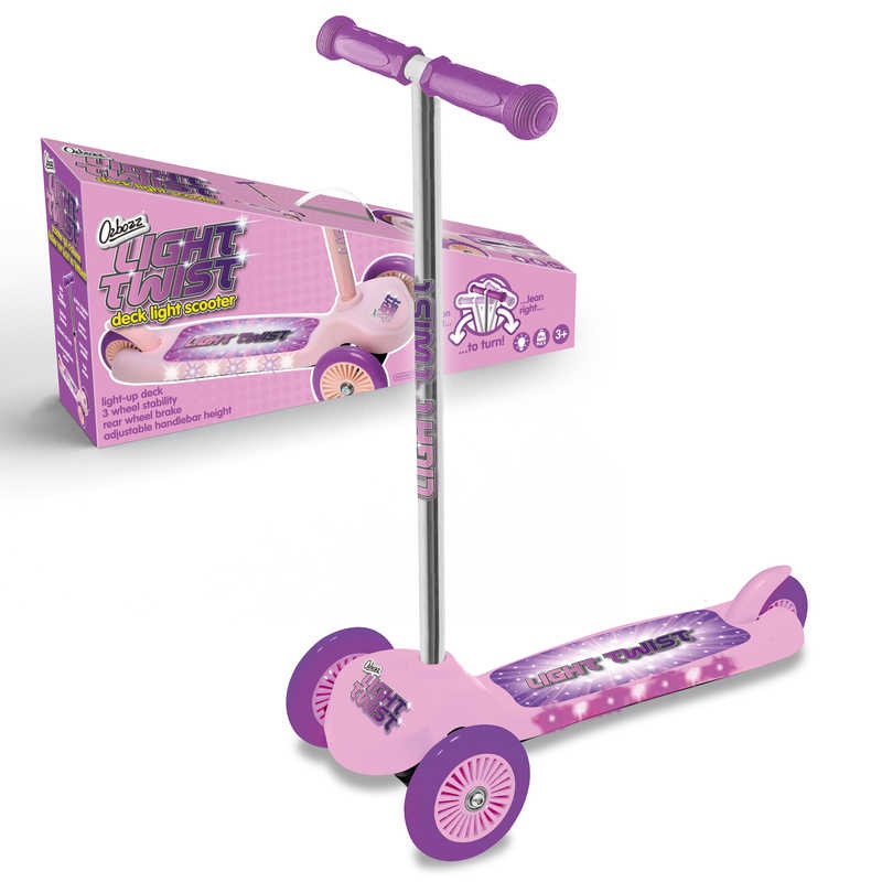 Ozbozz Light Up Twist Three Wheeled Scooter Pink - Click Image to Close