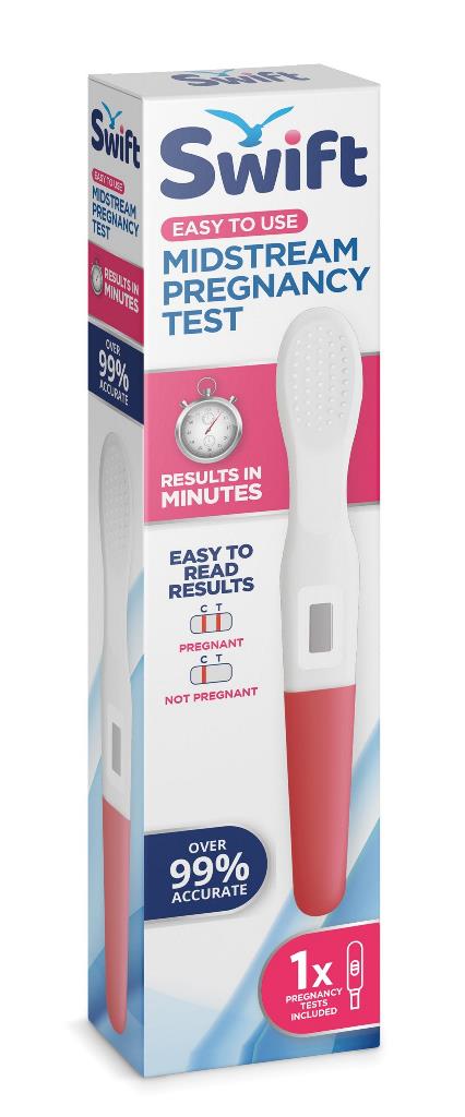 Swift Midstream Pregnancy Test 1pk (25mlu/ml) - Click Image to Close