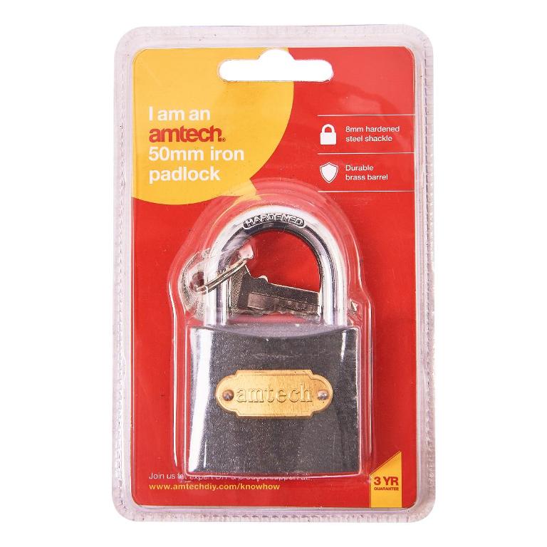 Amtech 50mm Iron Padlock - Click Image to Close