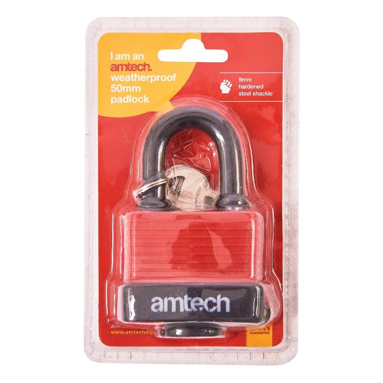 Amtech 50mm Weatherproof Padlock - Click Image to Close