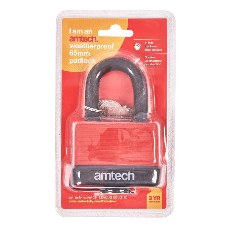 Amtech 65mm Weatherproof Padlock - Click Image to Close
