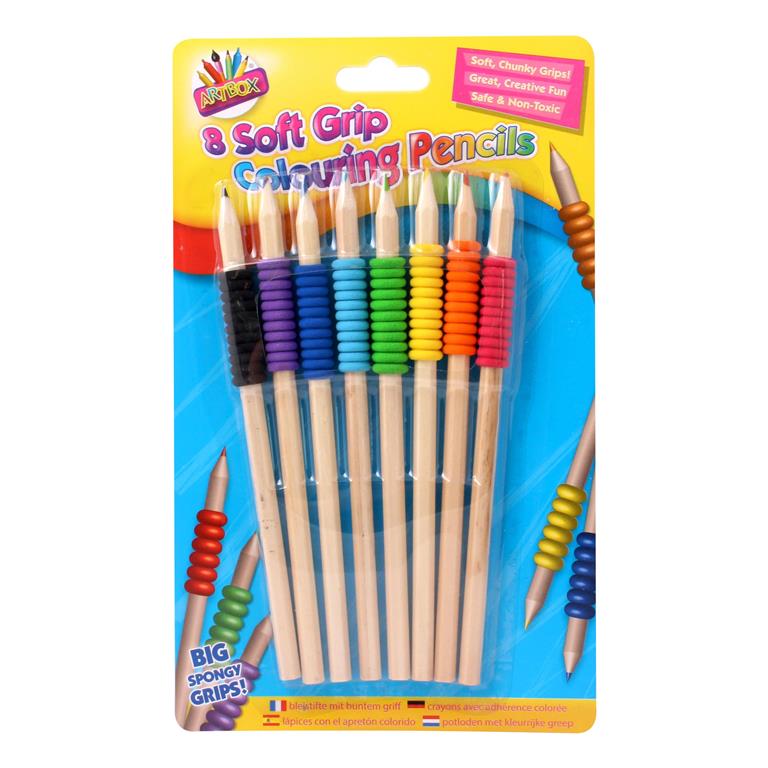 Soft Grip Colour Pencil 8 Pack - Click Image to Close
