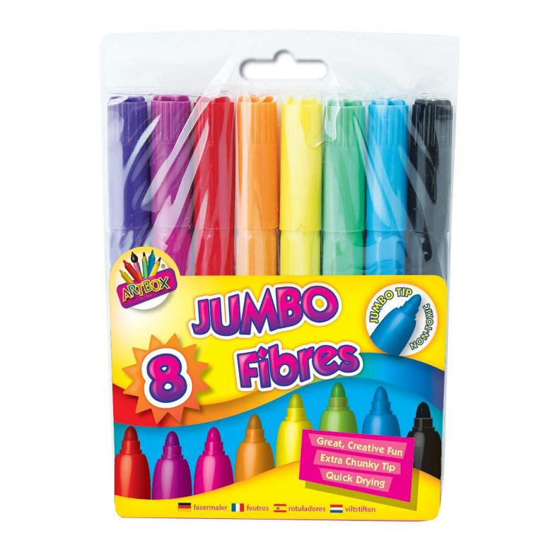 Tallon 8 Jumbo Fibre Colouring Pens - Click Image to Close