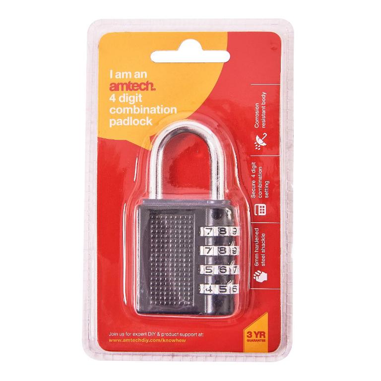 Amtech 4 Digit Combination Padlock - Click Image to Close