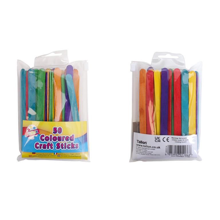 Coloured Craft Sticks - Click Image to Close