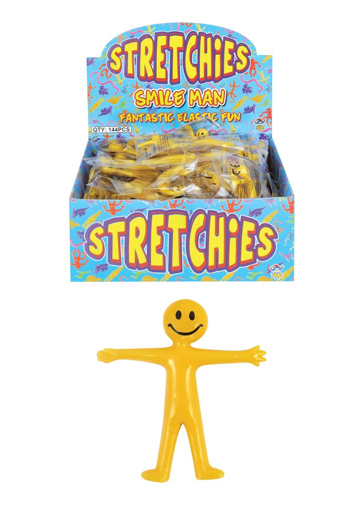 Strecthies Yellow 5cm Smiley Face Man X 144 ( 9p Each ) - Click Image to Close
