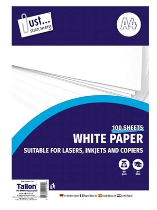 A4 White Copy Paper 100 Sheets 80gsm - Click Image to Close