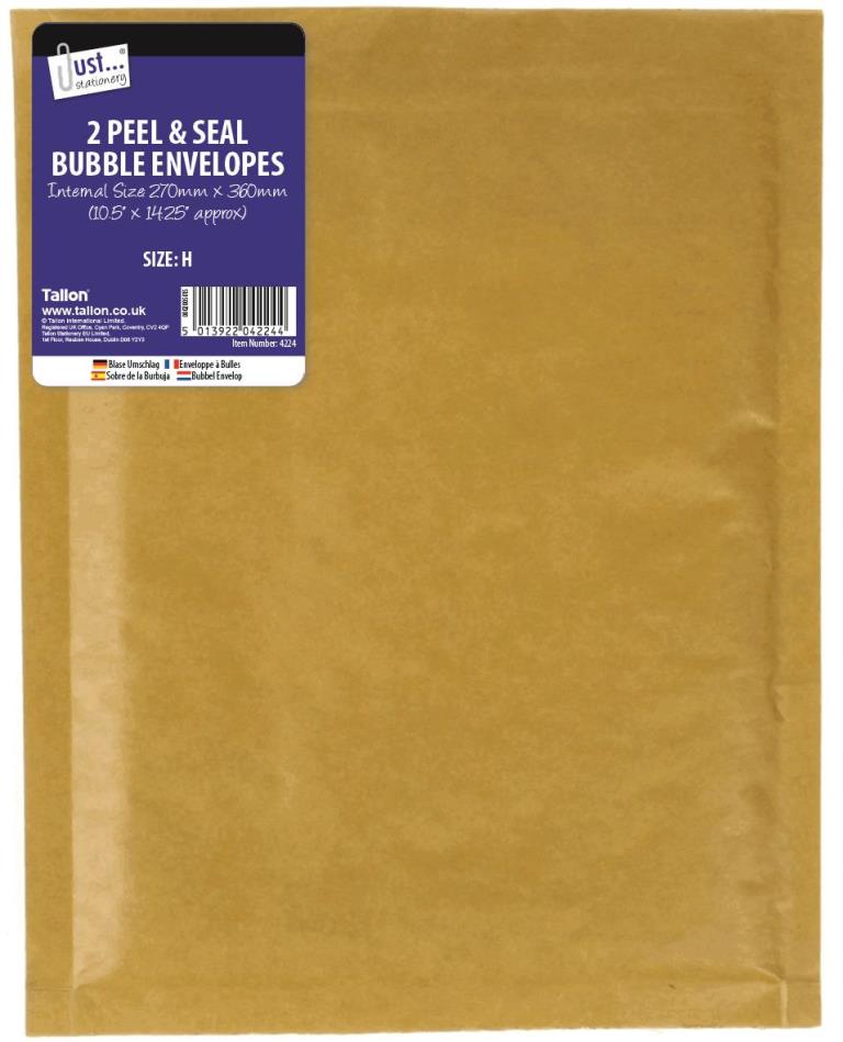 Tallon Bubble Envelopes 2 Pack 270X360 - Click Image to Close