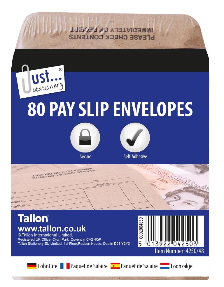 Tallon 80 Wage Packets 100 X 110 mm - Click Image to Close