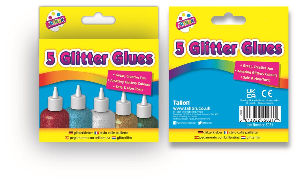 Tallon 5 Pack Glitter Glues - Click Image to Close