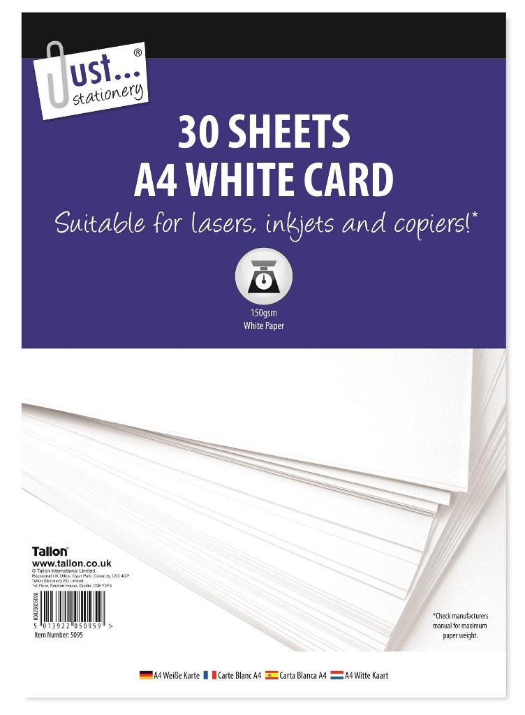 A4 White Card 30 x 150 GSM Sheets 