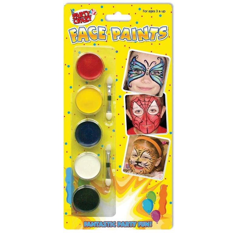 Tallon 5 Face Paints & 2 Double Ended Applicators - Click Image to Close