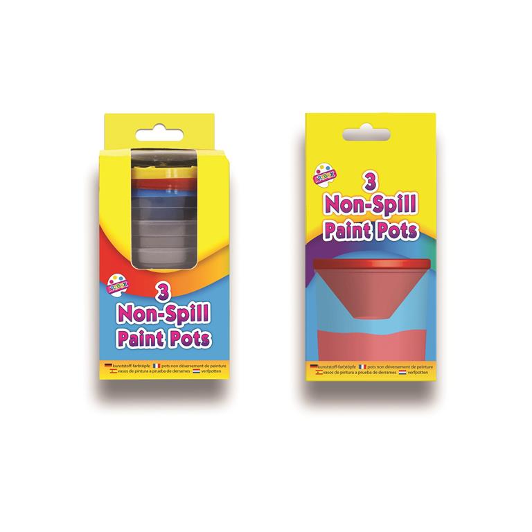Tallon 3 Non-Spill 7.5mm Tall Paint Pots - Click Image to Close