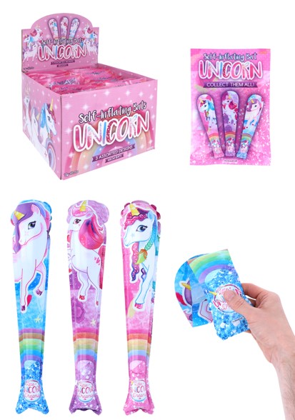 Self Inflating Unicorn Baseball Bats 48cm (Assorted Designs) - Click Image to Close