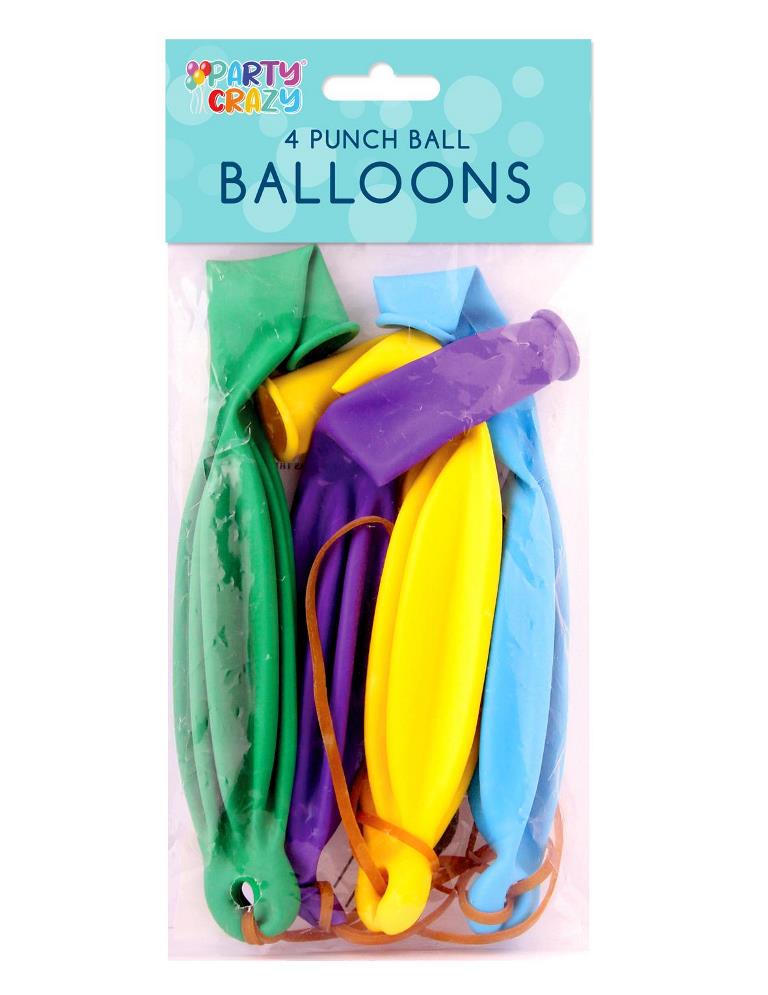 4 Pack Punch Balloons - Click Image to Close
