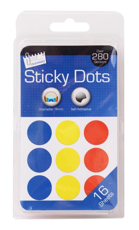 Tallon 288 Coloured 19mm Sticky Dots - Click Image to Close