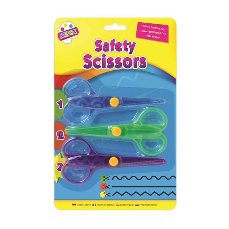 3 Novelty Cut, Safety Scissors - Click Image to Close