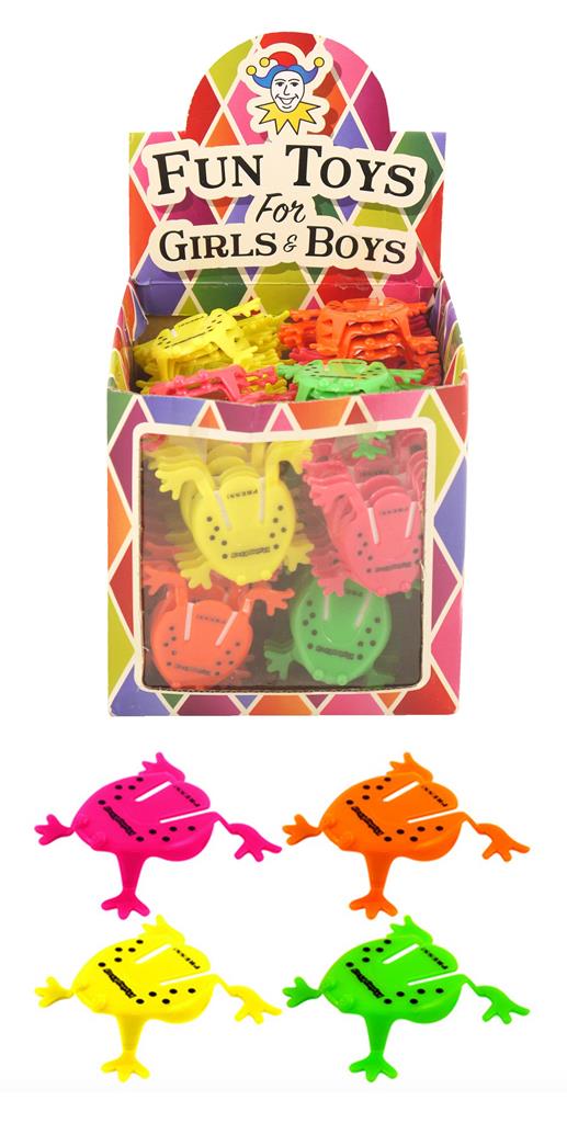 Assorted 5.5cm Neon Jumping Frogs X 132 ( 10p Each ) - Click Image to Close