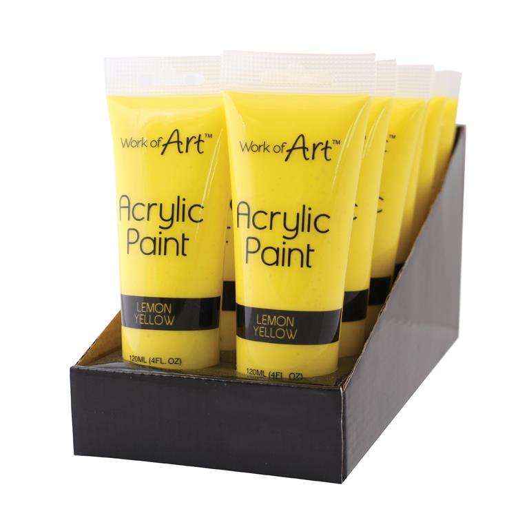 Yellow Acrylic Paint 120ml - Click Image to Close