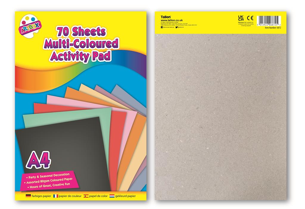 Tallon MULTI COLOURED PAD 70 SHEETS - Click Image to Close