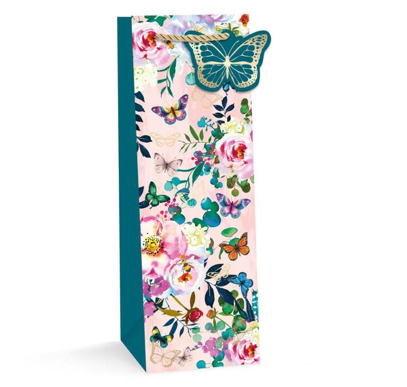 Gift Bottle Bag Butterflies ( 12 X 36 X 8cm ) - Click Image to Close