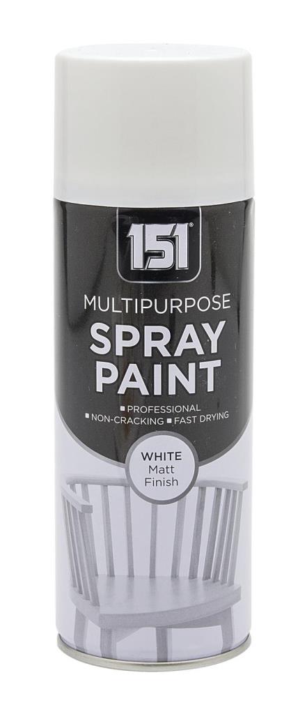 White Matt Spray Paint 400ml - Click Image to Close