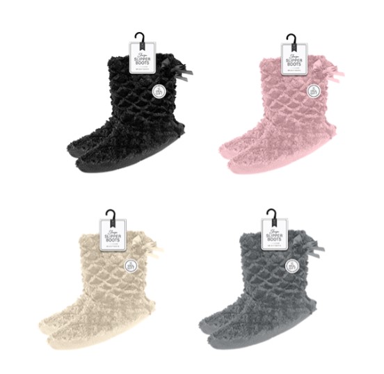 Ladies Sherpa Slipper Boots - Click Image to Close