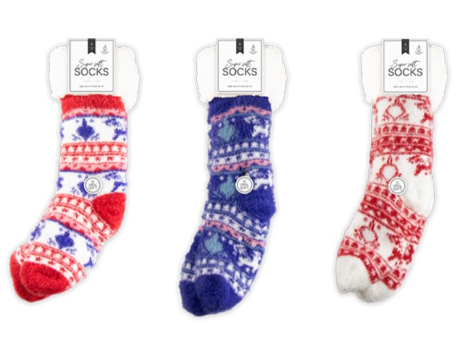 Supersoft Printed Lounge Socks - Click Image to Close