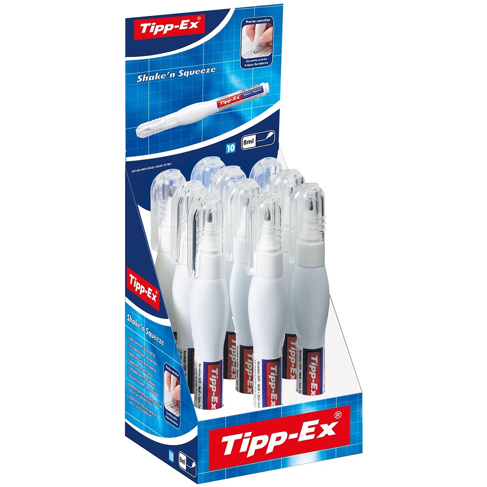 Tipp-Ex Shake'n Squeeze Correction Pen x 10 ( £1.49 each ) - Click Image to Close