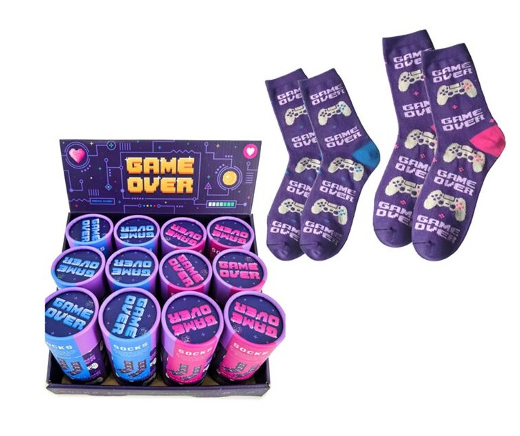 Game Over Socks in a Tube - Click Image to Close