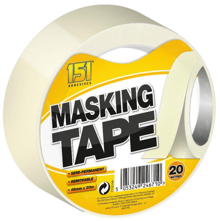 Masking Tape 20M x 48mm x 0.12mm - Click Image to Close