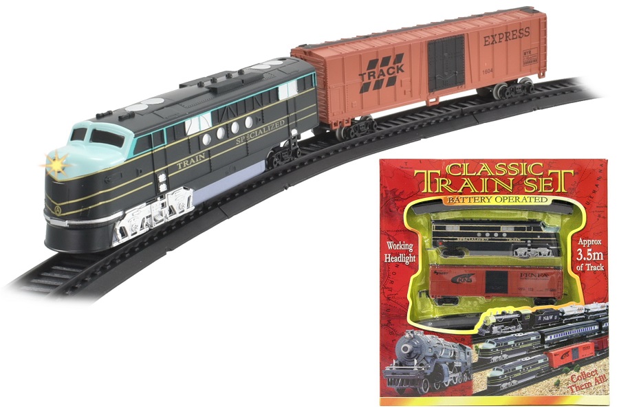 Battery operated store train sets