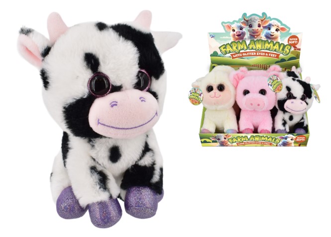 Plush Farm Animals Glitter Eyes 20CM - Click Image to Close