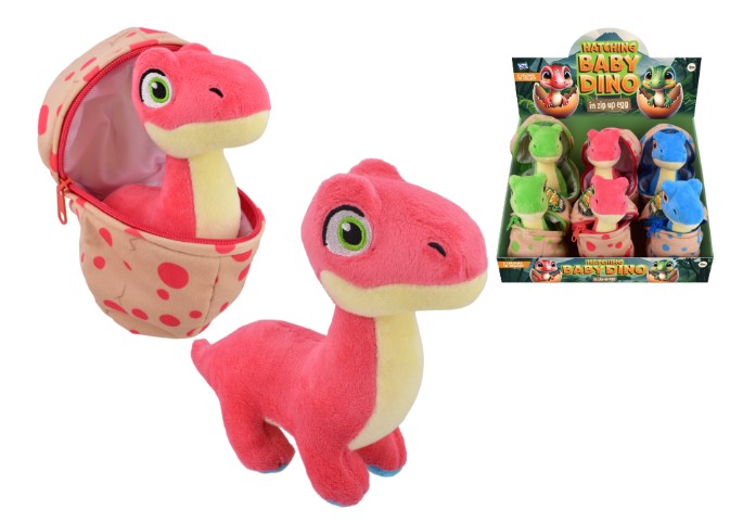 Plush Dino In Zip Pouch 15CM - Click Image to Close