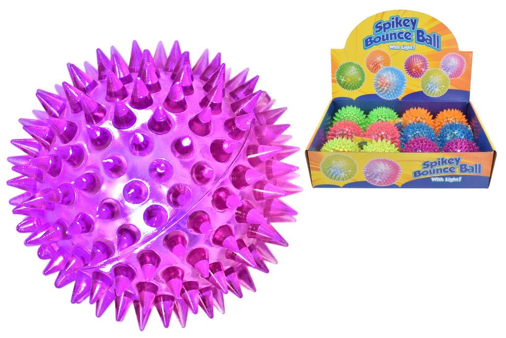 75mm Light Up Spikey Ball In Display Box - Click Image to Close