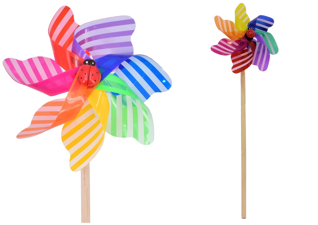 17cm Striped Colour Windmill Assembled - Click Image to Close