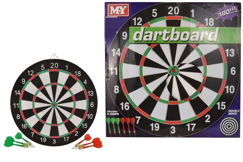 17" Dart Board & 6 Darts - Click Image to Close