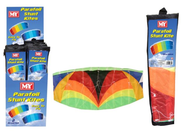 120cm X 55cm Nylon Parafoil Stunt Kite - Click Image to Close