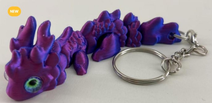 3D Printed Dragon Keyring Toy - Click Image to Close