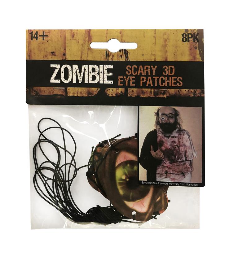 Scary 3D Eye Patches 8 Pack ( Assorted Designs ) - Click Image to Close
