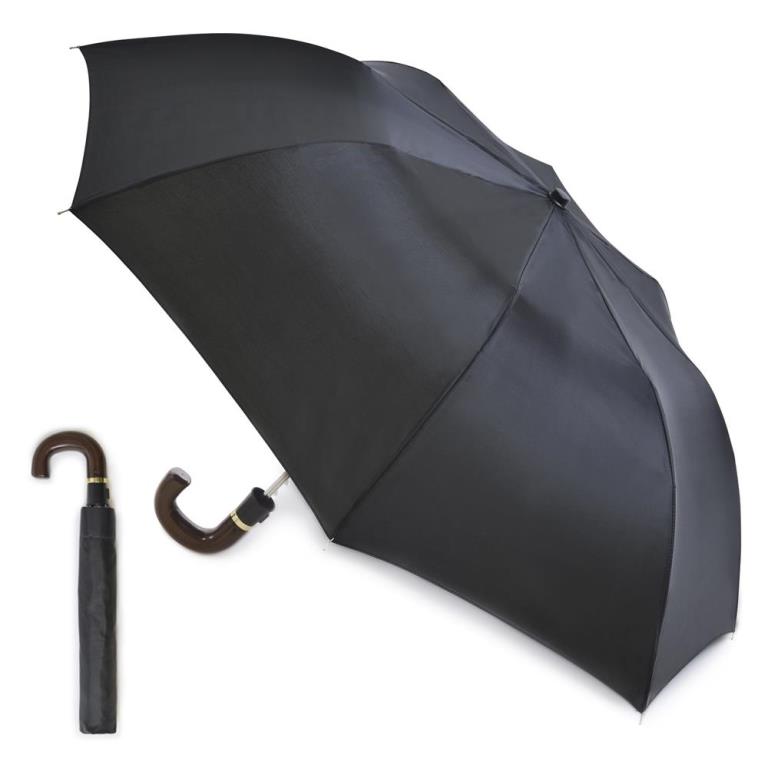 Mens Auto Folding Umbrella In Black - Click Image to Close