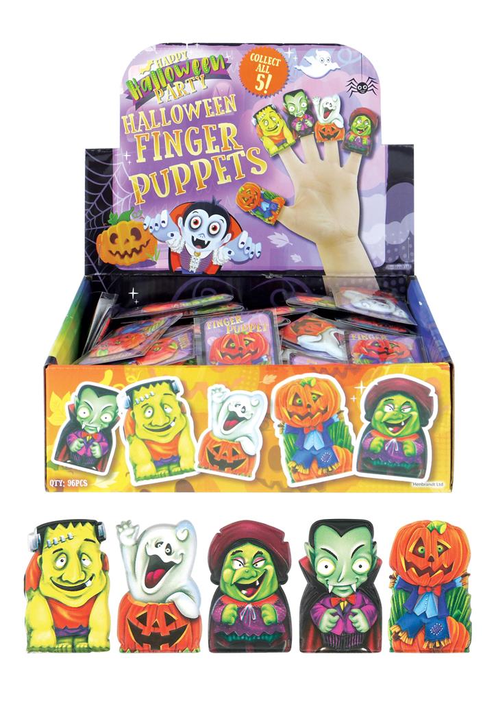 HALLOWEEN 5 X 3CM FINGER PUPPETS X 96 (20p each) - Click Image to Close