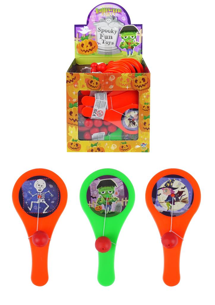 Paddle Bat with Ball Halloween 12cm X 96 ( 17p Each ) - Click Image to Close