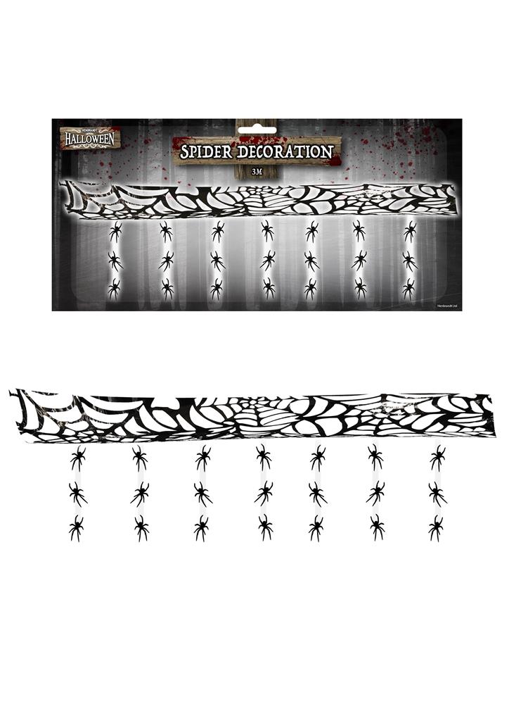 Halloween Ceiling Decoration with Spiders (3m) - Click Image to Close