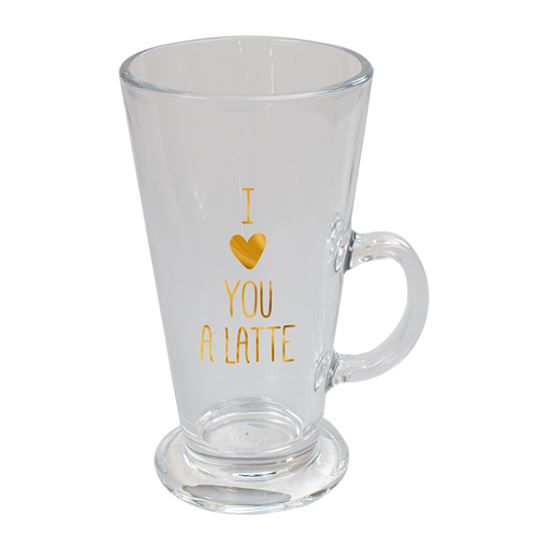 Valentines Day Latte Glass - Click Image to Close