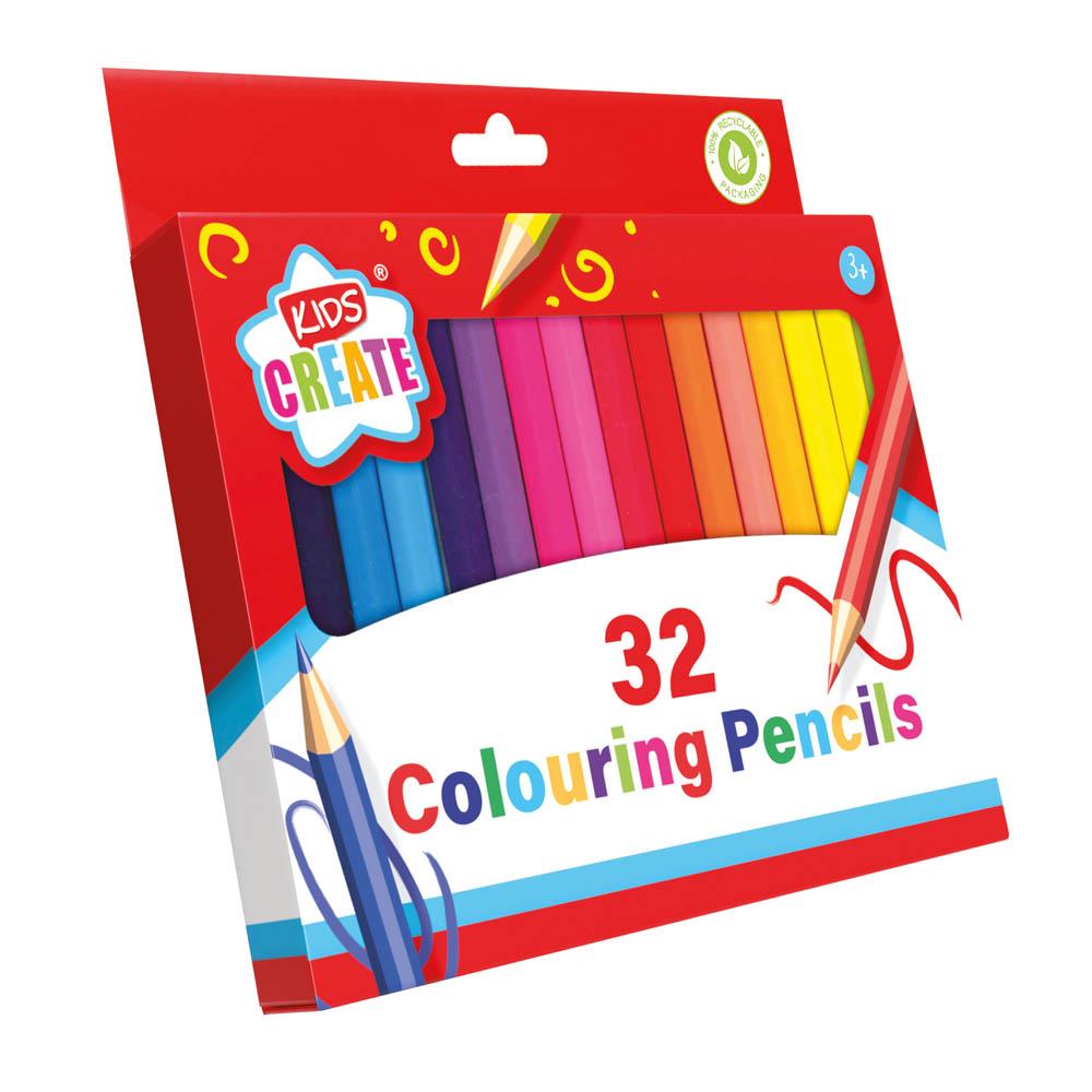 Kids Create 32 Mini Colouring Pencils - Click Image to Close